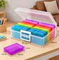 Caja Organizadora De Plastico Transparente De Colores X16 - Miniatura 2