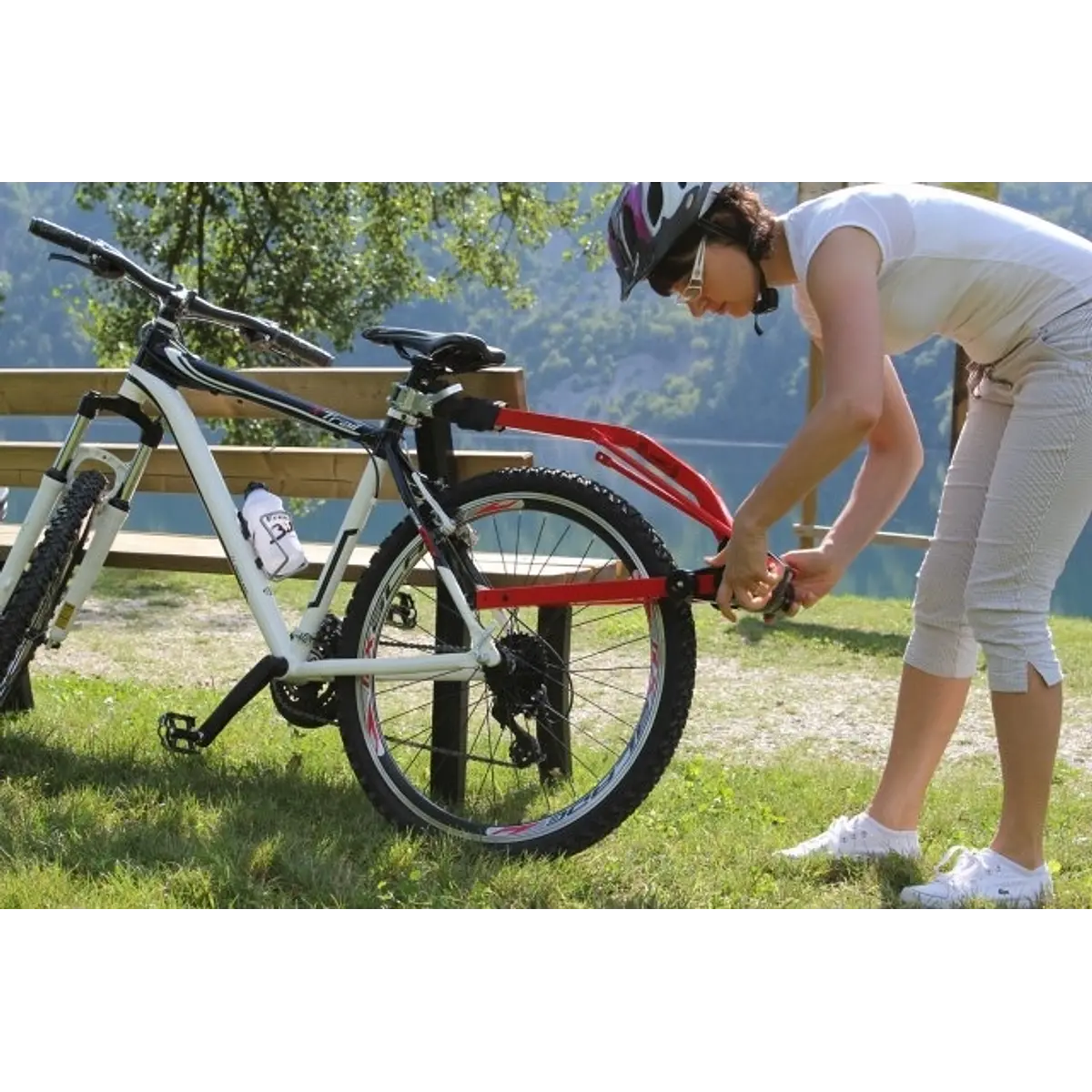 Peruzzo Barra Traino Per Bici Bambino Trail Angel - Rosso, Peso Massimo 45 Kg, Per Reggisella Da 25.4 Mm O 31.8 Mm