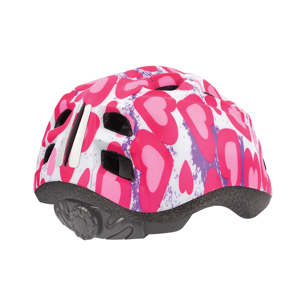 Casco Niño/Niña Corazones brillantes S (52-56) Blanco/Fucsia + Caramagiola