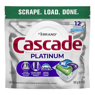 Detergente Lavavajillas Cascade Platinum Fresh ( 12 Tabletas )