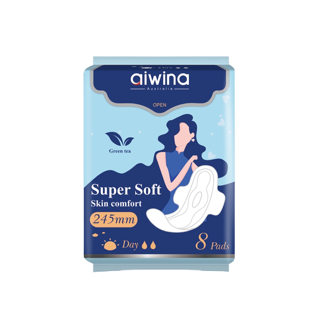 Toalla Femenina Aiwina Día Suave ( 4 x 8 UD )