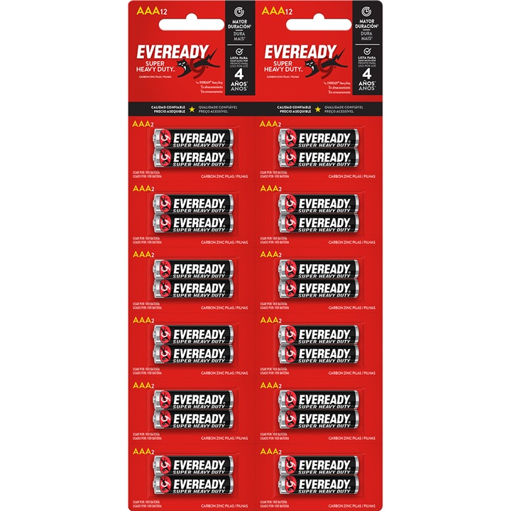Pilas Carbón Eveready AAA ( 24 UD )