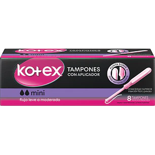 Tampones Kotex Mini con Aplicador ( 4 x 8 UD )