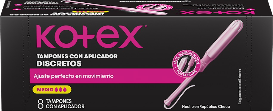 Tampones Kotex Medio con Aplicador ( 4 x 8 UD )