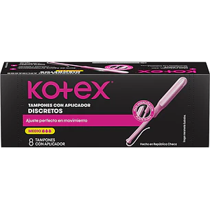 Tampones Kotex Medio con Aplicador ( 4 x 8 UD )