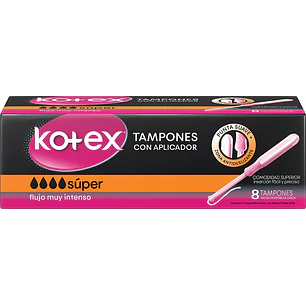 Tampones Kotex Súper con Aplicador ( 4 x 8 UD )