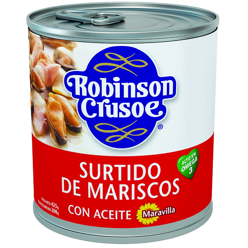 Surtido de Mariscos Robinson Crusoe Aceite ( 3 x 425 G )