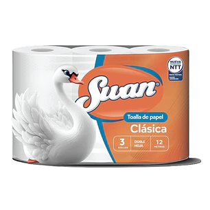 Toalla de Papel Swan 12 Metros ( 8 x 3 Rollos )