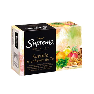 Té Supremo Ceylan 6 Sabores Surtidos ( 5 x 75 Bolsitas )