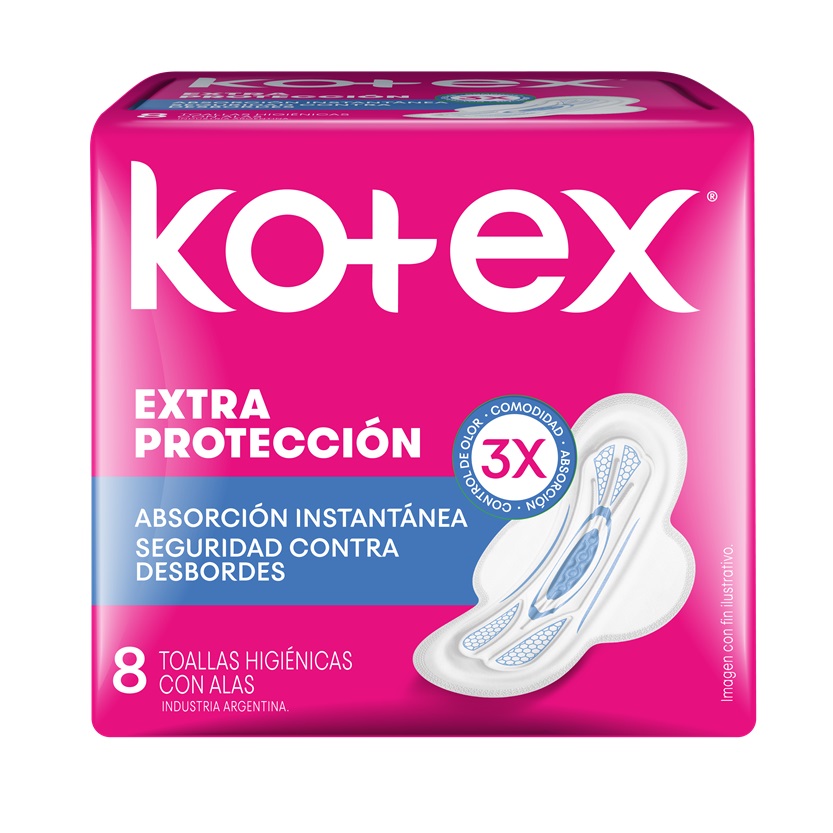 Toalla Femenina Kotex Normal Día Tela con Alas ( 4 x 8 UD )
