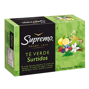 Té Supremo Verde Surtido ( 5 x 75 Bolsitas )