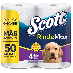 Papel Higiénico Scott Rindemax 50 Metros ( 6 x 4 Rollos )