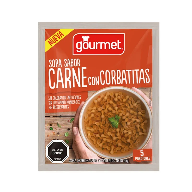 Sopa Carne con Corbatitas Gourmet ( 3 UD )