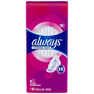 Toalla Femenina Always Ultrafina Suave con Alas ( 4 x 8 UD )