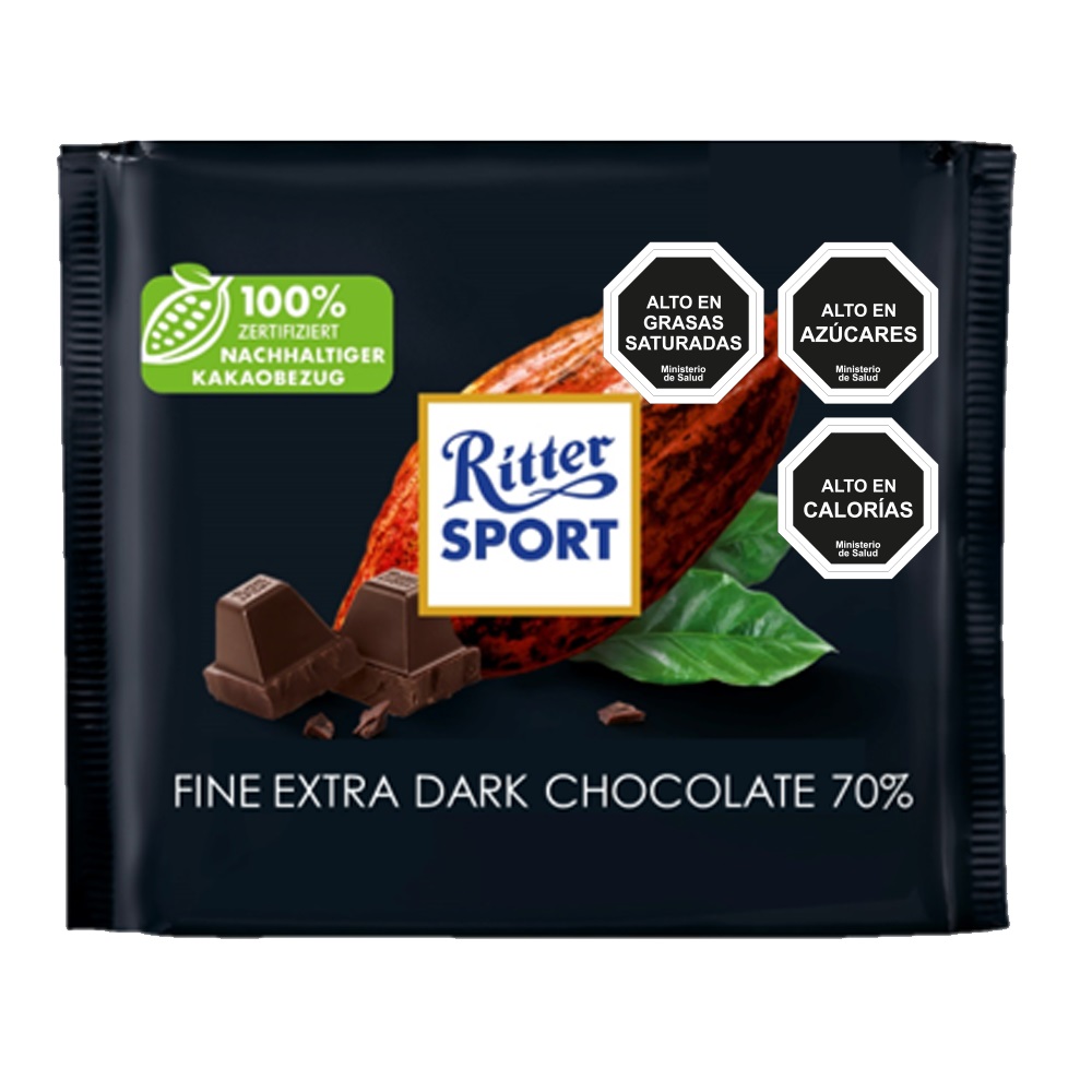 Chocolates Ritter Sport Negro 70% Cacao ( 2 x 100 G )
