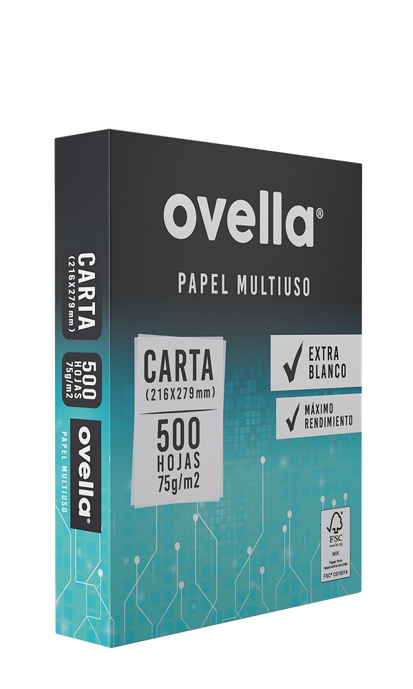 Resma de Papel Carta 75 gramos 500 Hojas Ovella ( 1 UD )