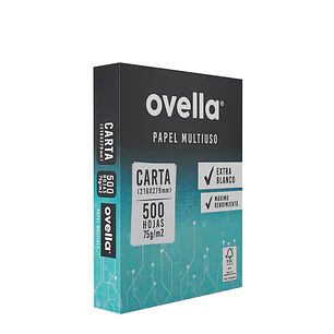 Resma de Papel Carta 75 gramos 500 Hojas Ovella ( 1 UD )