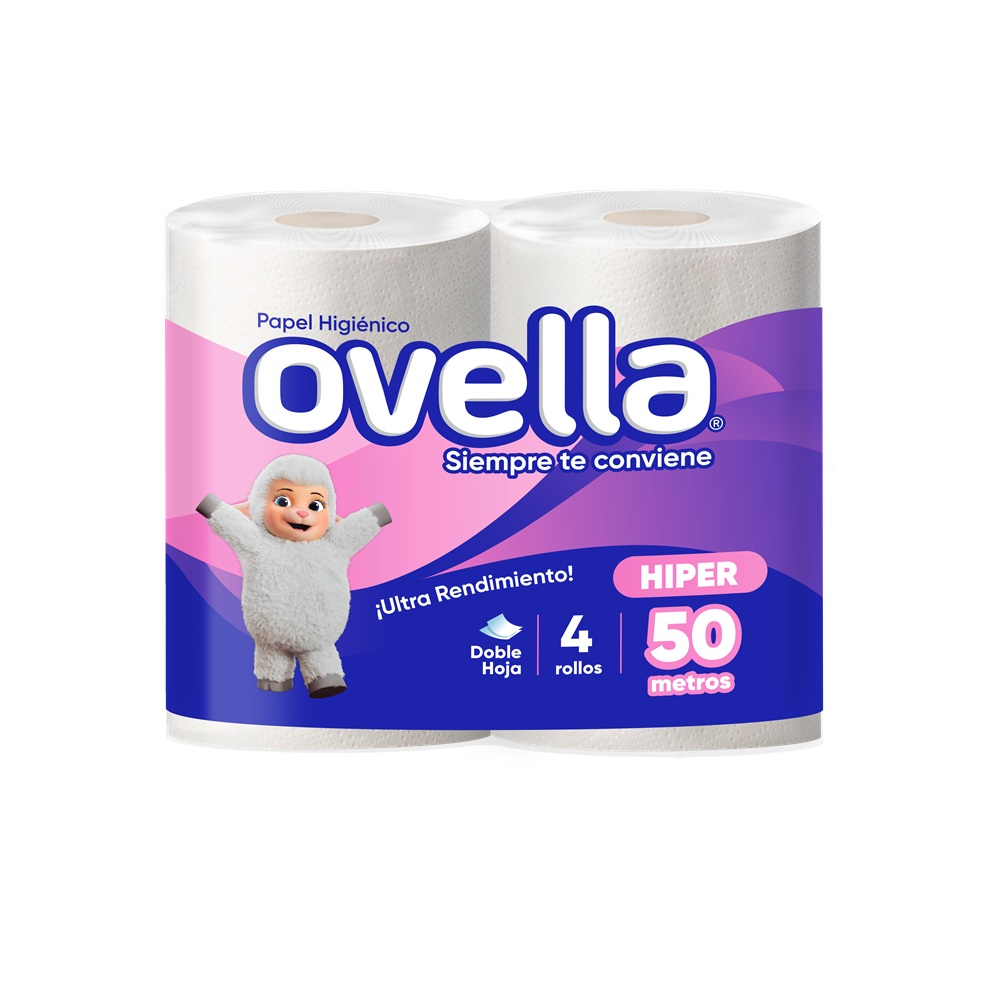 Papel Higiénico Ovella Doble Hoja 50 Metros ( 8 x 4 Rollos )