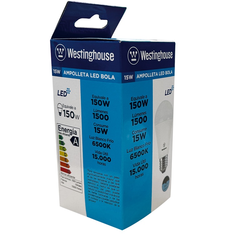 Ampolletas Led Luz Blanca 15 Watts Westinghouse ( 6 UD )