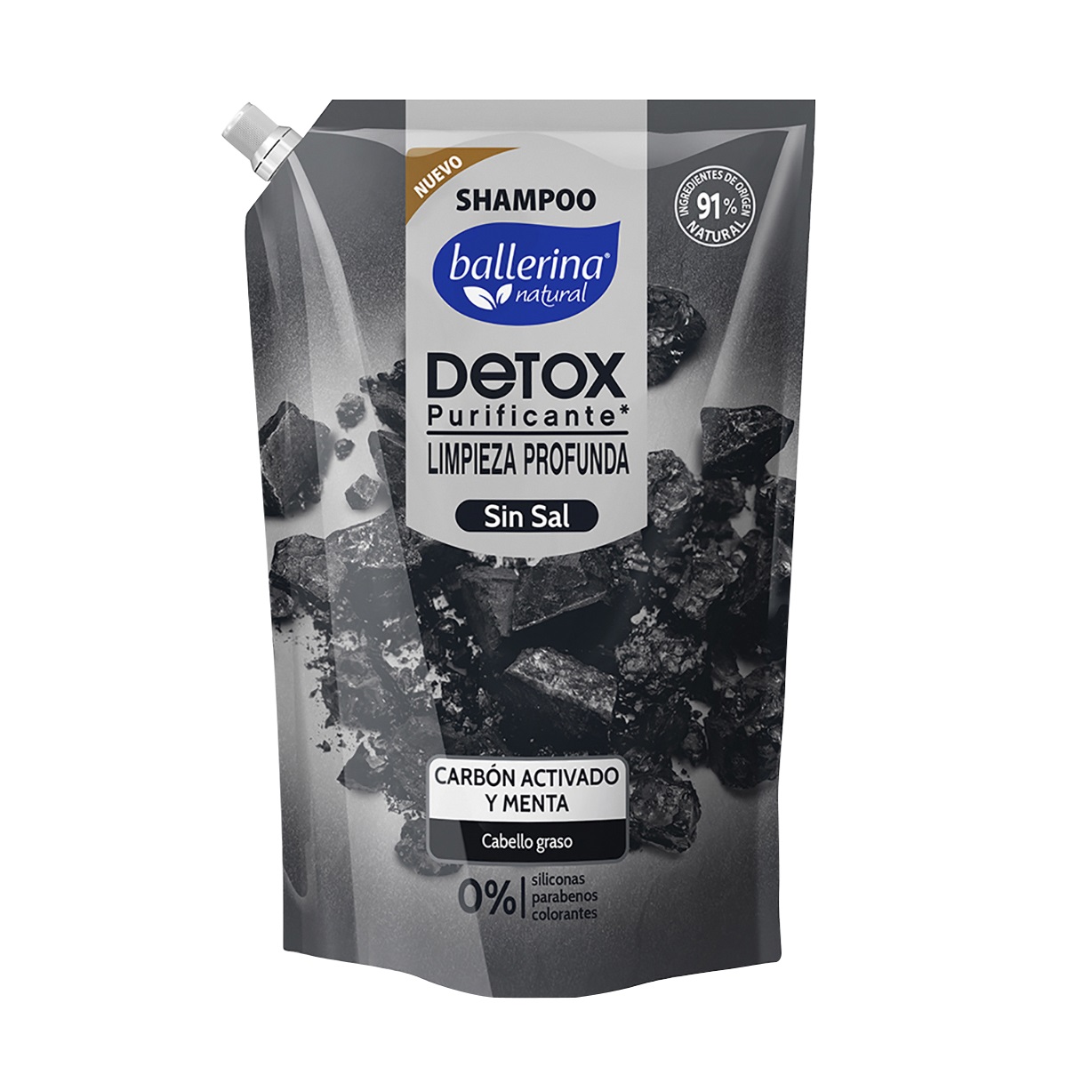 Shampoo Ballerina Doypack Carbón ( 2 x 750 ML )