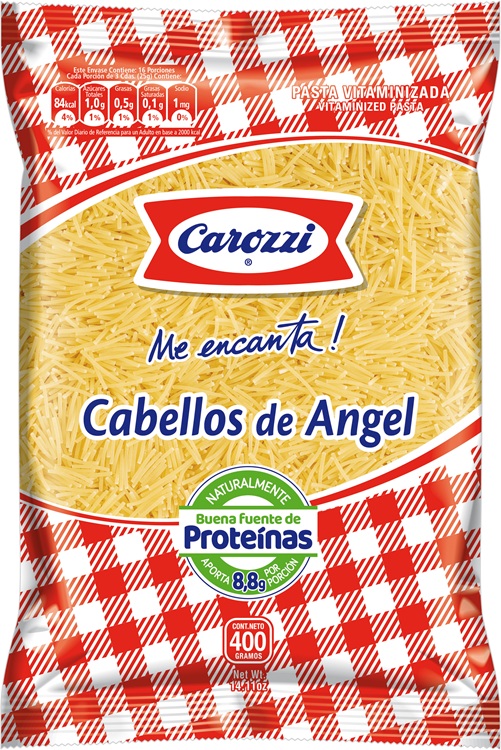 Fideos Cabello Angel Corto 1 Carozzi ( 5 x 400 G )