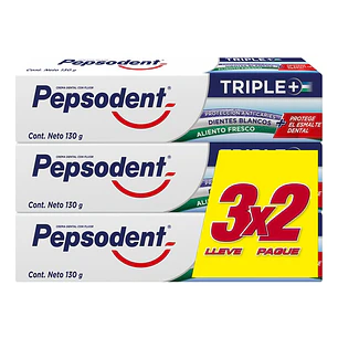 Pasta Dental Pepsodent Triple + ( 3 x 130 G ) x 3