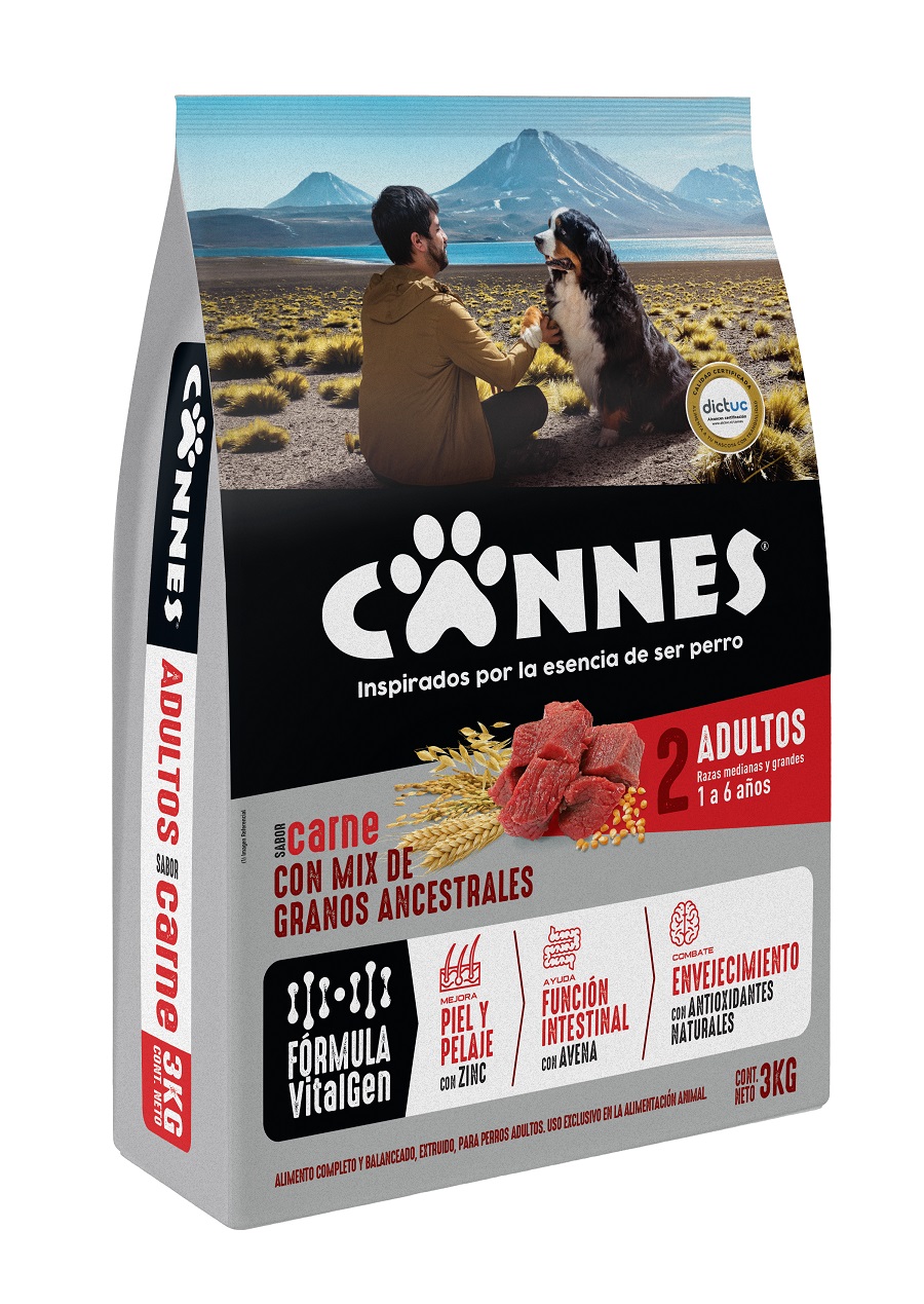 Alimento Perro Adulto Carne y Cereal Cannes ( 3 KG )
