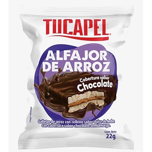 Alfajor de Arroz Relleno Dulce de Leche Tucapel ( 30 x 22 G )