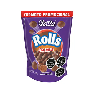 Chocolate Rolls Crocante Costa ( 3 x 100 G )