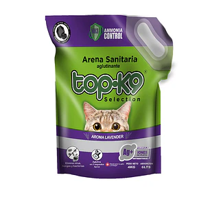 Arena Sanitaria para Gatos Topk9 Aglutinante Lavanda ( 4 KG )