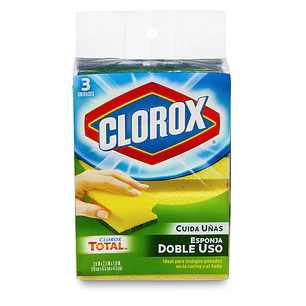 Esponja Doble Uso Cuida Uñas Clorox ( 2 x 3 UD )