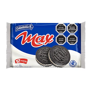 Galletas Max Chocolate Rellenas de Vainilla Colombina ( 408 G )