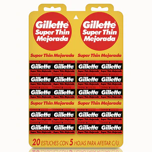 Hoja de Afeitar Gillette Superthin ( 20 x 5 UD )