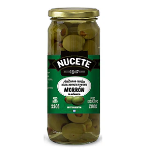 Aceitunas Nucete Rellena Pimiento Morrón ( 330 G )