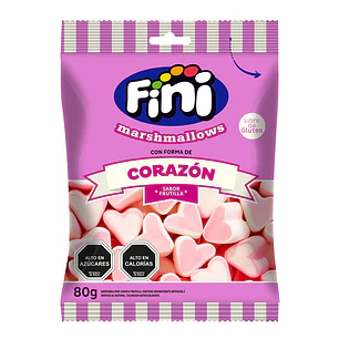 Marshmallows Fini Corazones de Frutilla ( 4 x 80 G )