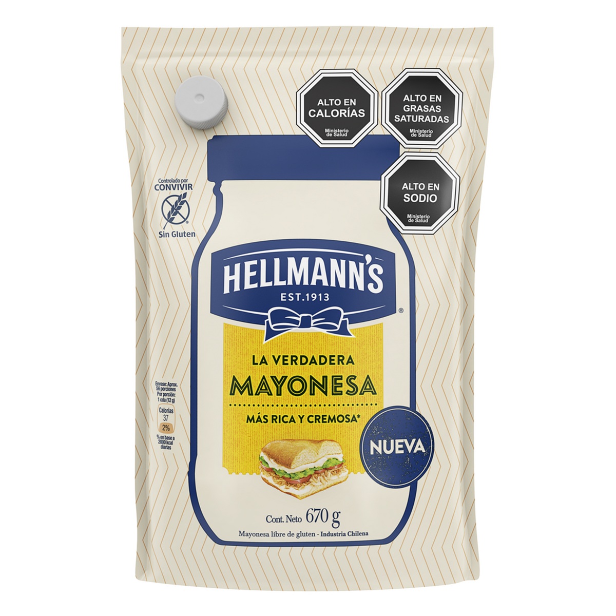 Mayonesa Hellmanns Doypack ( 3 x 670 G )