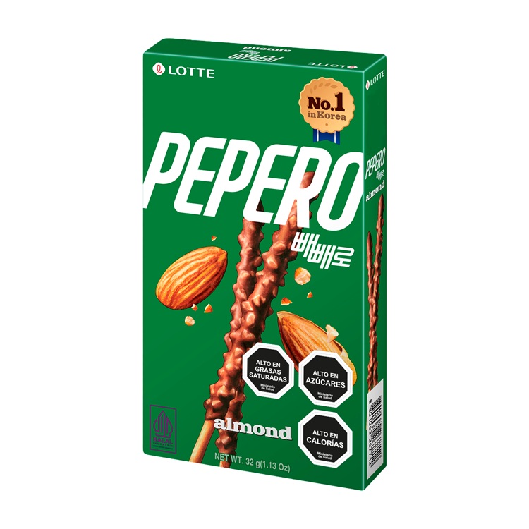 Galleta Chocolate Almendra Pepero ( 4 x 32 G )