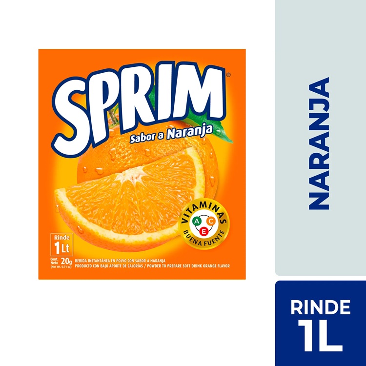 Jugo en Polvo Sprim Naranja ( 10 UD )