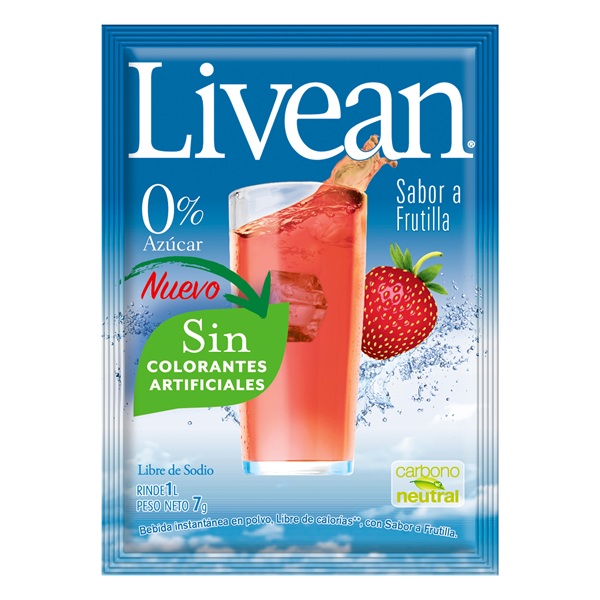 Jugo en Polvo Livean Frutilla ( 10 UD )