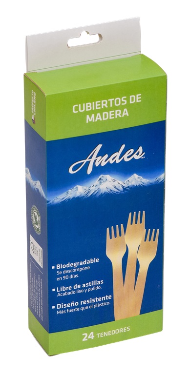 Tenedores de Madera Andes ( 24 UD )