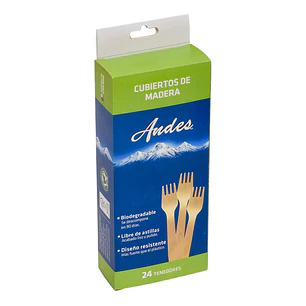 Tenedores de Madera Andes ( 24 UD )