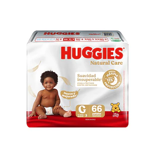 Pañal Huggies Natural Care Quincenal G ( 66 pañales )