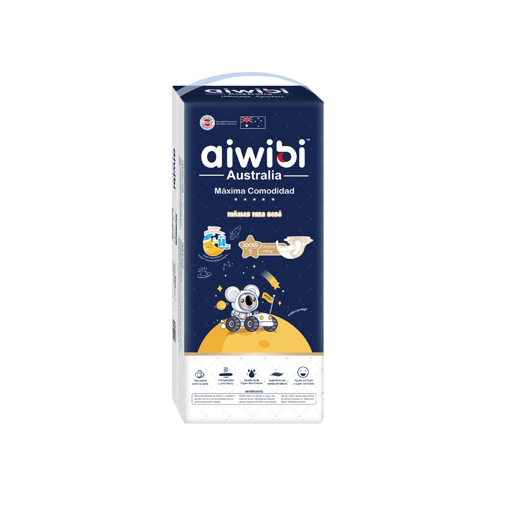 Pañal Aiwibi Máxima Comodidad XXXG ( 34 Pañales )