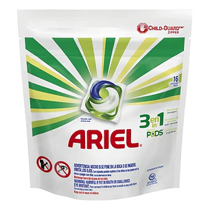 Detergente Cápsulas 3 en 1 Ariel Pods ( 16 Cápsulas )