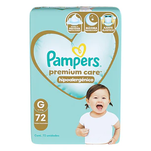 Pañal Pampers Premium Care Quincenal G ( 72 Pañales )