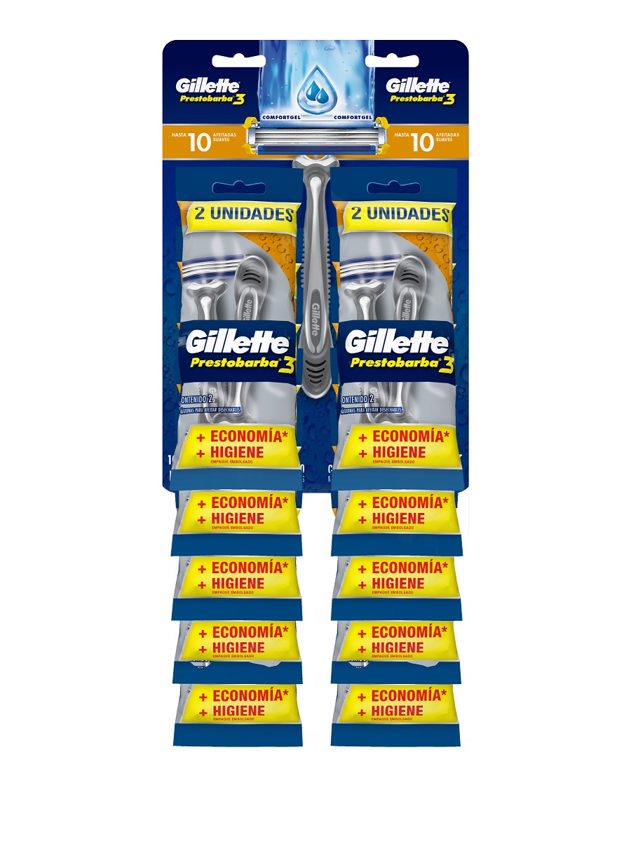 Máquinas Afeitar Gillette Prestobarba 3 Bolsa ( 10 x 2UD )