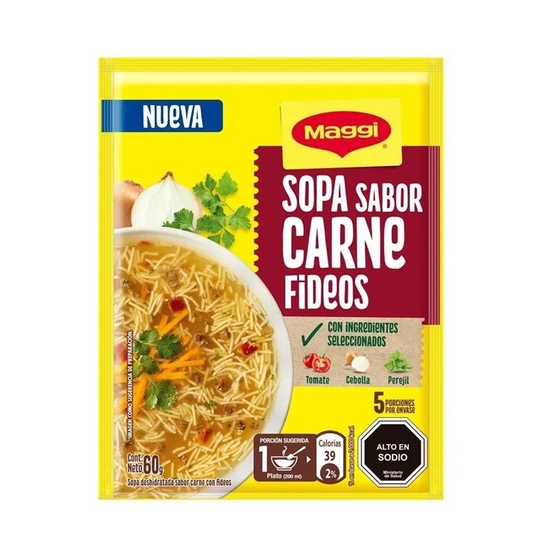 Sopa Carne con Fideos Maggi ( 20 UD )