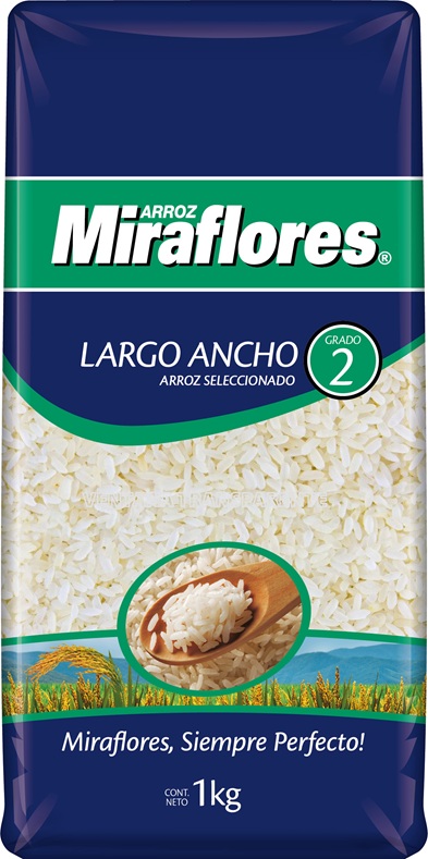 Arroz Grado 2 Largo Ancho Miraflores ( 5 x 1 KG )