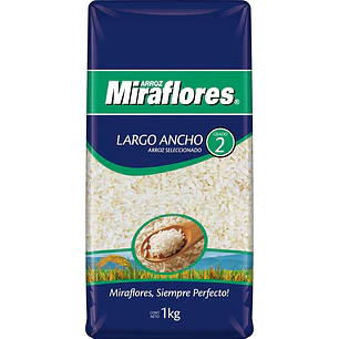 Arroz Grado 2 Largo Ancho Miraflores ( 5 x 1 KG )
