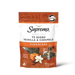 Té Supremo Negro Vainilla Caramelo Pirámides ( 2 x 10 Bolsitas )